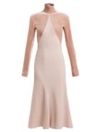Matchesfashion.com Haider Ackermann - Kerria Velvet Panelled Crepe Dress - Womens - Pink