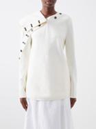 Jil Sander - Buttoned Asymmetric Canvas Blouse - Womens - Off White
