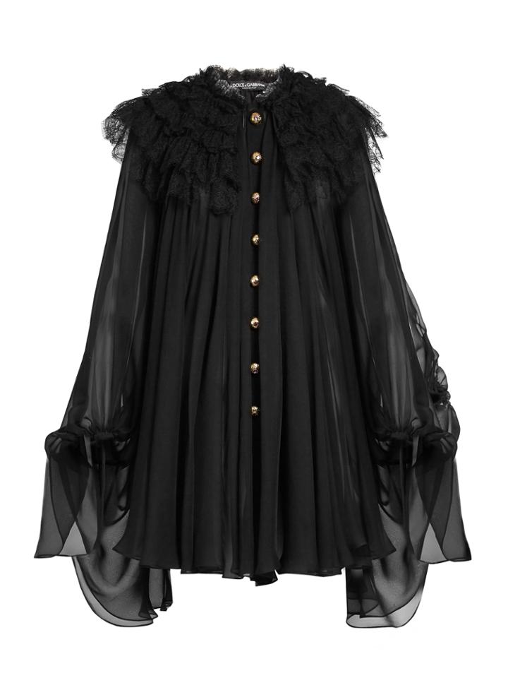 Dolce & Gabbana Ruffled-lace Chiffon Dress