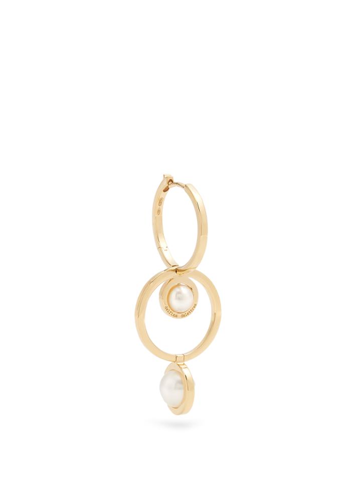 Delfina Delettrez Pearl & Yellow-gold Hoop Earring