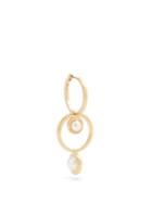 Delfina Delettrez Pearl & Yellow-gold Hoop Earring