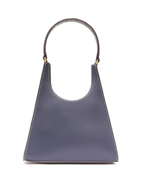 Matchesfashion.com Staud - Rey Croc-embossed And Smooth Leather Shoulder Bag - Womens - Navy Multi