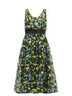 Matchesfashion.com Diane Von Furstenberg - Freeda Lemon Embroidered Tulle Dress - Womens - Black Multi