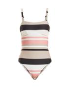 Asceno Square-neck Striped Swimsuit