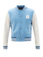 Matchesfashion.com Amiri - Skeletal Logo-embroidered Wool-blend Jacket - Mens - Blue White