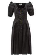 Matchesfashion.com Vivienne Westwood - Saturday Organic-cotton Poplin Dress - Womens - Black