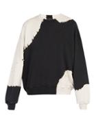 Matchesfashion.com Amiri - Bleached Cotton Oversized Sweater - Mens - Black