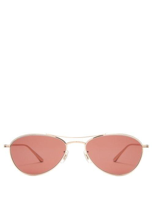 Matchesfashion.com The Row - X Oliver Peoples Aero La Sunglasses - Womens - Gold