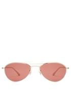Matchesfashion.com The Row - X Oliver Peoples Aero La Sunglasses - Womens - Gold