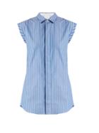 Golden Goose Deluxe Brand Buttoned-back Striped Cotton Sleeveless Shirt