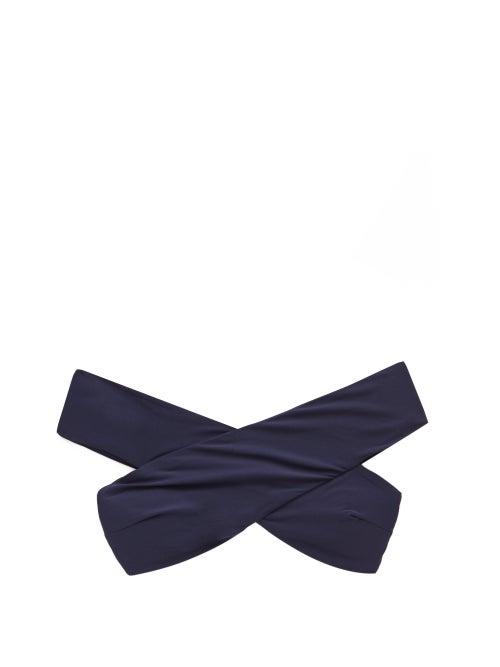 Matchesfashion.com Casa Raki - Paula Off-the-shoulder Bikini Top - Womens - Navy