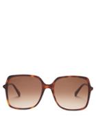 Matchesfashion.com Gucci - Gg Oversized Tortoiseshell Acetate Sunglasses - Womens - Tortoiseshell