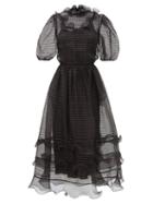 Matchesfashion.com Redvalentino - Ruffled Silk-organza Dress - Womens - Black