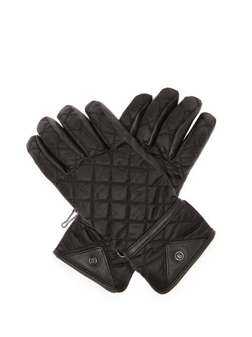 Matchesfashion.com Bogner - Cyra Quilted Leather Panel Technical Gloves - Womens - Black