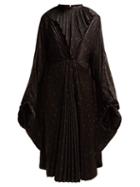 Matchesfashion.com Vetements - Floral Print Pleated Dress - Womens - Black Multi