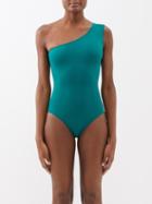 Eres - Effigie One-shoulder Swimsuit - Womens - Dark Green