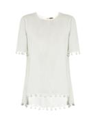 Adam Lippes Pompom-trimmed Crepe Top