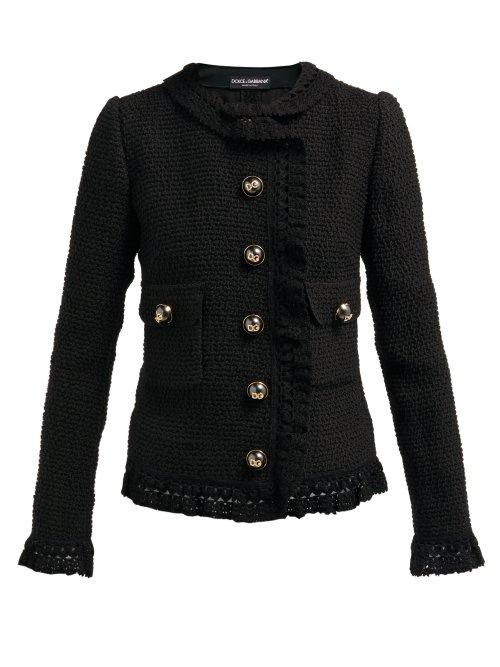 Matchesfashion.com Dolce & Gabbana - Wool Blend Boucl Jacket - Womens - Black