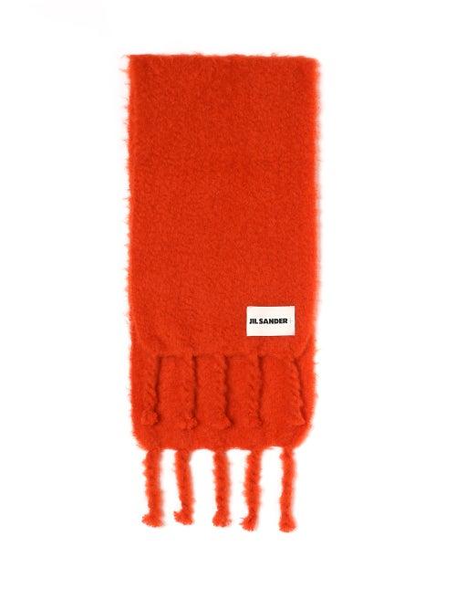 Ladies Accessories Jil Sander - Logo-patch Tasselled Mohair Scarf - Womens - Red