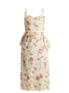 Matchesfashion.com Brock Collection - Dailey Rose Print Cotton Voile Dress - Womens - Pink Print
