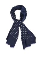 Matchesfashion.com Begg & Co. - Wispy Hanover Polka-dot Lightweight Cashmere Scarf - Mens - Navy White