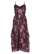 Matchesfashion.com Erdem - Justina Posey Fil Coup Silk Chiffon Gown - Womens - Pink Multi