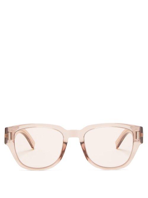 Matchesfashion.com Dior Homme Sunglasses - Fraction 3 D Frame Acetate Pink Sunglasses - Mens - Pink
