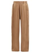 Matchesfashion.com Worme - The Standard Flare Silk Trousers - Womens - Tan