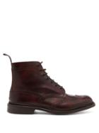 Matchesfashion.com Tricker's - Stow Leather Brogue Boots - Mens - Burgundy