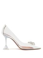 Amina Muaddi - Rosie Crystal-embellished Pvc Pumps - Womens - Clear