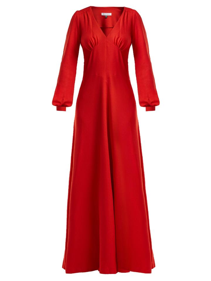 Bella Freud Nova Crepe Puff-shoulder Dress