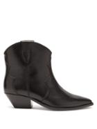 Matchesfashion.com Isabel Marant - Dewina Leather Western Ankle Boots - Womens - Black