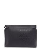 Mens Bags Loewe - Anagram Grained-leather Pouch - Mens - Black