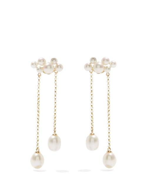 Anissa Kermiche - Wuthering Heights Pearl & 14kt Gold Earrings - Womens - Yellow Gold
