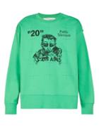 Matchesfashion.com Off-white - Public Television Embroidered Cotton Sweatshirt - Mens - Green Multi