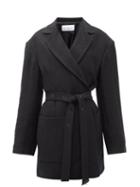 Matchesfashion.com Raey - Oversized Belted Cotton-blend Jacket - Womens - Black