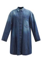 Mm6 Maison Margiela - Hybrid Washed-denim And Gabardine Coat - Womens - Mid Denim