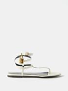 Tom Ford - Padlock Leather Flat Sandals - Womens - White