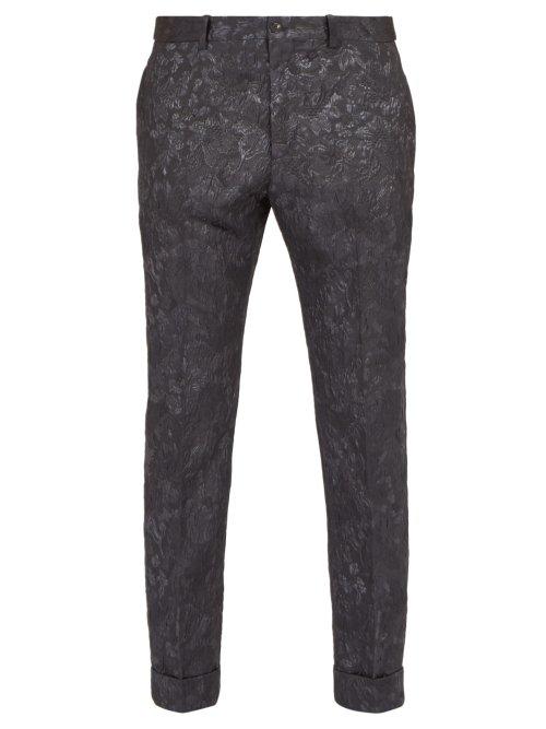 Matchesfashion.com Connolly - Slim Leg Brocade Trousers - Mens - Black