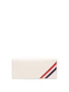 Mens Accessories Thom Browne - Tricolour-stripe Embroidered Leather Wallet - Mens - White