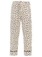 Matchesfashion.com Marni - Polka-dot Logo-jacquard Satin Trousers - Mens - Cream Multi