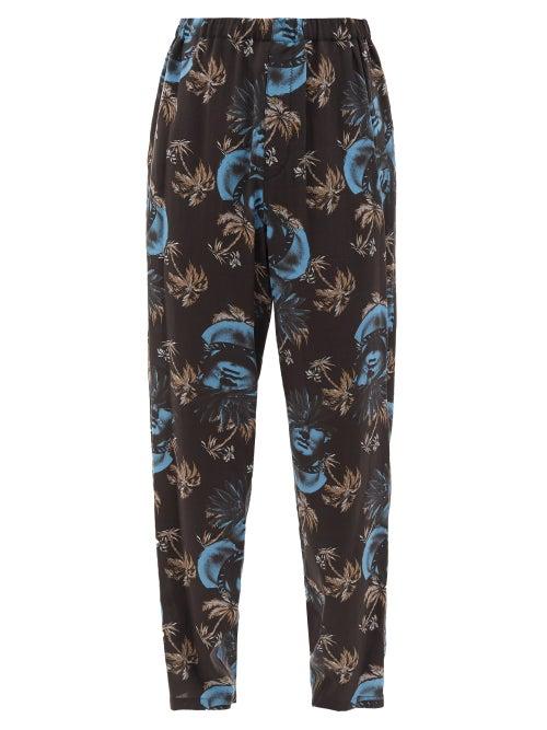 Matchesfashion.com Undercover - High-rise Statue And Palm-print Trousers - Mens - Black