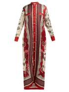 Matchesfashion.com F.r.s - For Restless Sleepers - Galene Floral And Bee Print Satin Maxi Dress - Womens - Red Multi