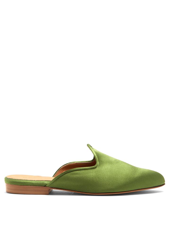 Le Monde Beryl Venetian Backless Satin Slipper Shoes