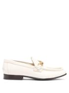 Matchesfashion.com Burberry - Solway Chain Link Leather Loafers - Womens - White