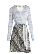 Diane Von Furstenberg V-neck Contrast-skirt Wrap Dress