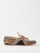 Gabriela Hearst - Hays Cotton And Leather Loafers - Womens - Cream Multi