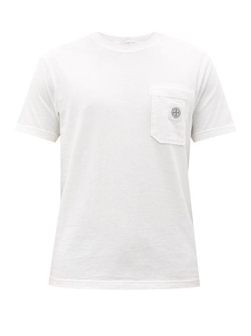 Stone Island - Logo-pocket Cotton-jersey T-shirt - Mens - White
