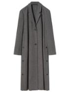 Lemaire - Buttoned Single-breasted Tweed Coat - Womens - Grey