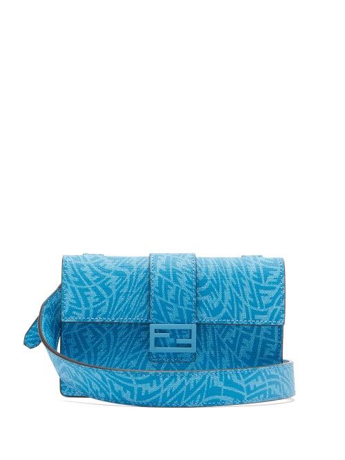 Mens Bags Fendi - Baguette Ff Vertigo-print Canvas Cross-body Bag - Mens - Blue